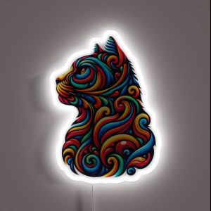 Cat Profile Colorful RGB Neon Sign