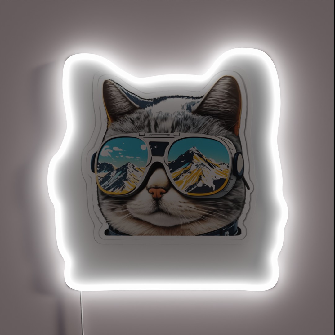 Cat Ski Goggles RGB Neon Sign Cat Ski Goggles RGB Neon Sign