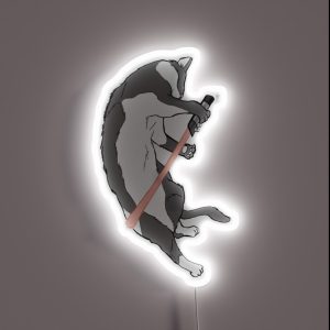 CAT WARS Red Saber Cat RGB Neon Sign