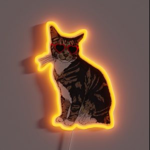 Cat With Heart Glasses RGB Neon Sign Cat With Heart Glasses RGB Neon Sign