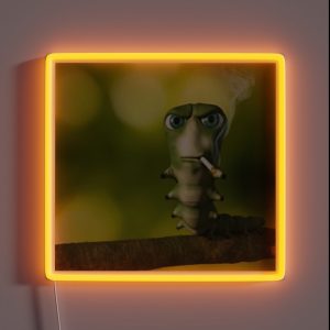 Caterpillar Smoking A Cigarette RGB Neon Sign