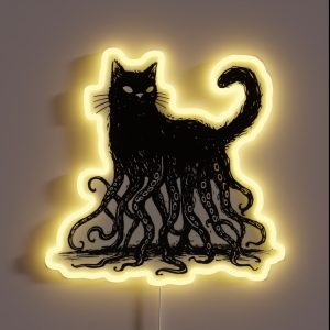 Cathulhu The Feline That Lurks In The Shadows RGB Neon Sign