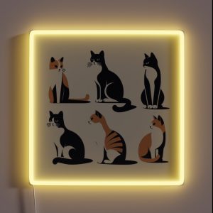 Cats Abstract Minimal Art RGB Neon Sign Cats Abstract Minimal Art RGB Neon Sign