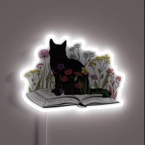 Cats Flowers And Books RGB Neon Sign Cats Flowers And Books RGB Neon Sign