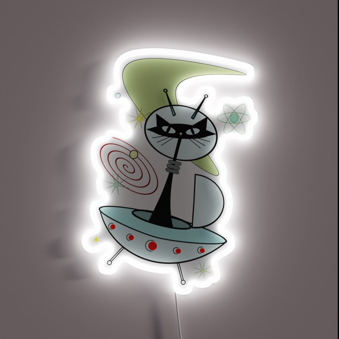 Cats In Space MCM Atomic Cat RGB Neon Sign Cats In Space MCM Atomic Cat RGB Neon Sign