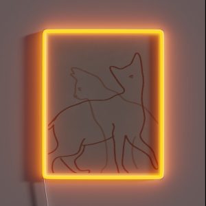 Cats Line Art Minimal RGB Neon Sign