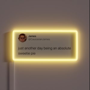 Caucasian James Tweet RGB Neon Sign