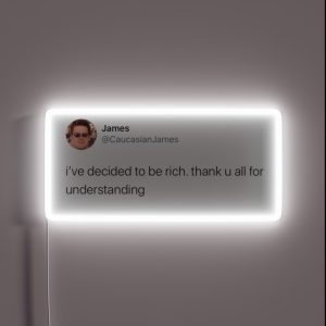 Caucasian James Tweet RGB Neon Sign