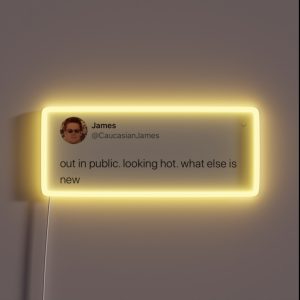 Caucasian James Tweet RGB Neon Sign