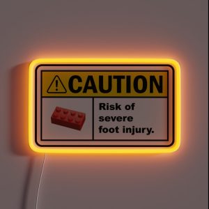 CAUTION Deadly Brick Ahead RGB Neon Sign