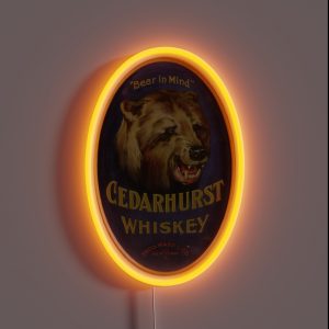 Cedarhurst Whiskey Bear In Mind RGB Neon Sign