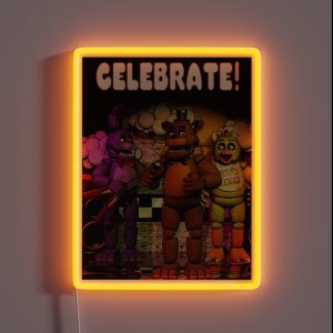 CELEBRATE FNAF Poster RGB Neon Sign