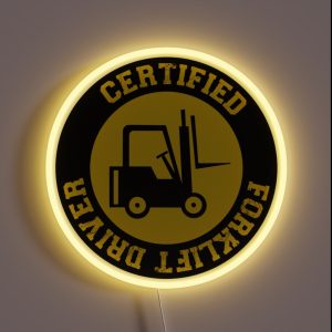 Certified Forklift Driver Hard Hat Forklift Driver Hard Hat Certified Forklift Operator RGB Neon Sign