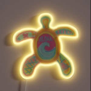 Chalk Turtle Drawing RGB Neon Sign