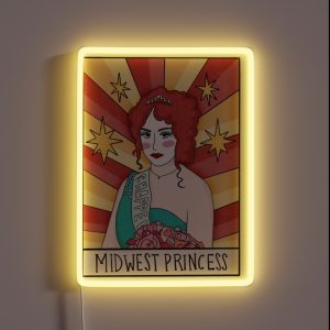 Chappel Roan Tarot Card Illustration The Rise And Fall Of A Midwest Princess RGB Neon Sign