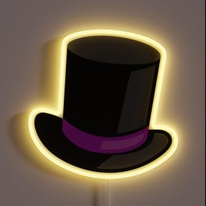 Charlie And The Chocolate Factory Willy Wonka Hat RGB Neon Sign Charlie And The Chocolate Factory Willy Wonka Hat RGB Neon Sign