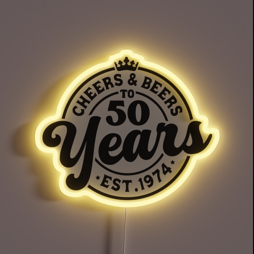 Cheers And Beers To 50 Years RGB Neon Sign Cheers And Beers To 50 Years RGB Neon Sign