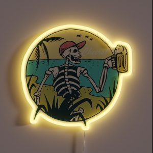 Cheers Skull RGB Neon Sign