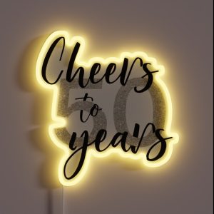 Cheers To Fifty 50 Years Birthday RGB Neon Sign Cheers To Fifty 50 Years Birthday RGB Neon Sign