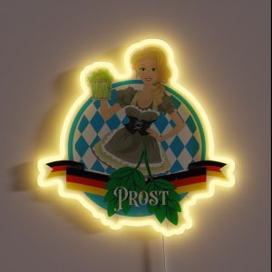 Cheers Wear Dirndl Drink Bier Celebrate Oktoberfest Prost RGB Neon Sign