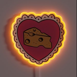 Cheese Heart Tattoo RGB Neon Sign
