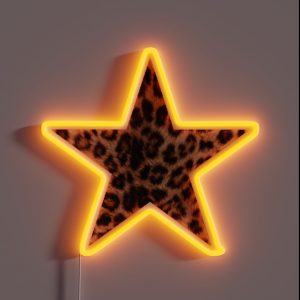 Cheetah Leopard Print Star RGB Neon Sign