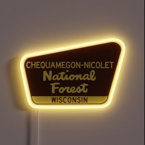 Chequamegon Nicolet National Forest Wisconsin Sign Chequamegon Nicolet Park RGB Neon Sign Chequamegon Nicolet National Forest Wisconsin Sign Chequamegon Nicolet Park RGB Neon Sign