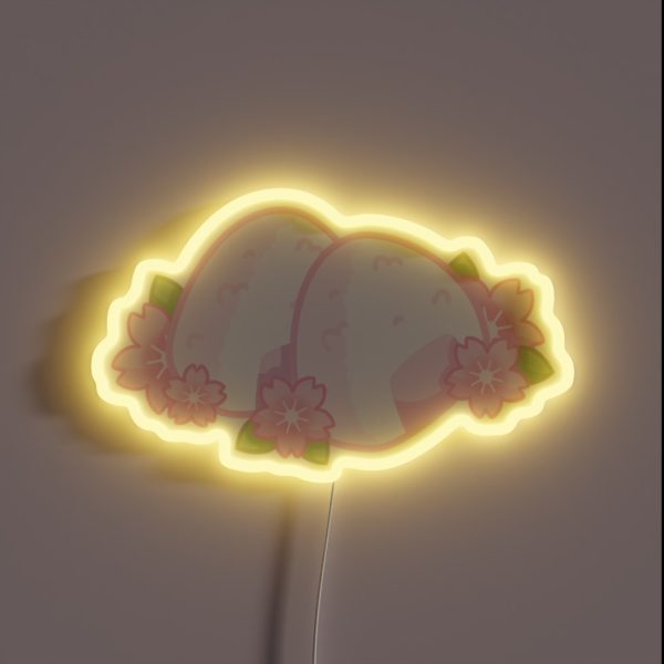 Cherry Blossom Onigiri Riceball RGB Neon Sign