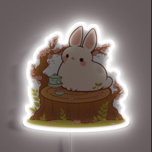 Cherry Blossom Tea Bunny RGB Neon Sign