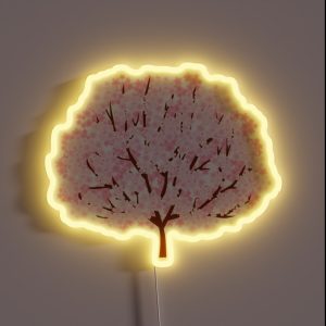 Cherry Blossom Tree Cartoon RGB Neon Sign