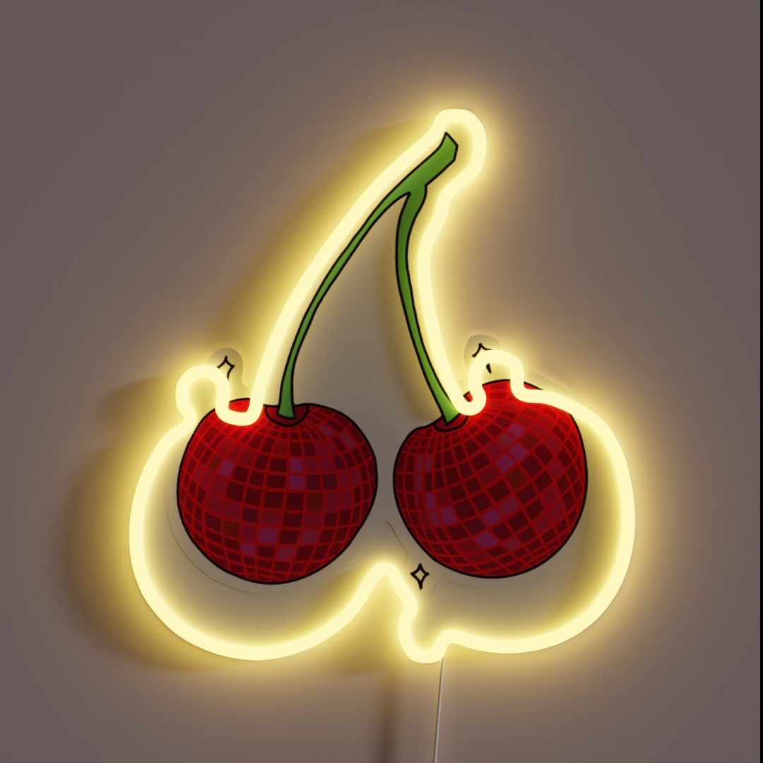 Cherry Disco Balls RGB Neon Sign Cherry Disco Balls RGB Neon Sign