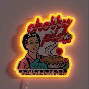 Cherry Pie Cannabis Strain Art RGB Neon Sign