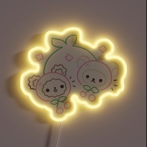 Cherry Rilakkuma And Korilakkuma RGB Neon Sign