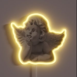 Cherub Statue RGB Neon Sign