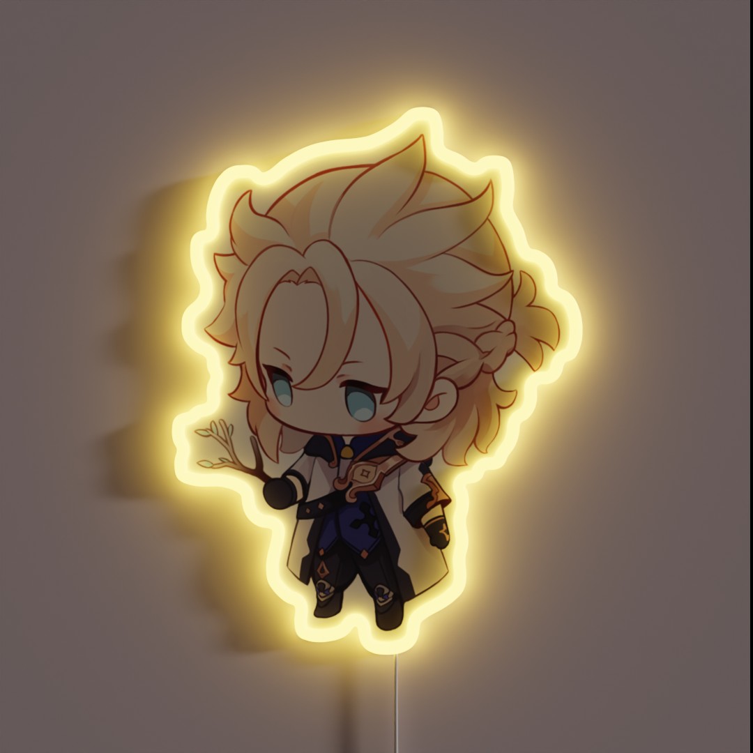Chibi Albedo Genshin Impact RGB Neon Sign Chibi Albedo Genshin Impact RGB Neon Sign