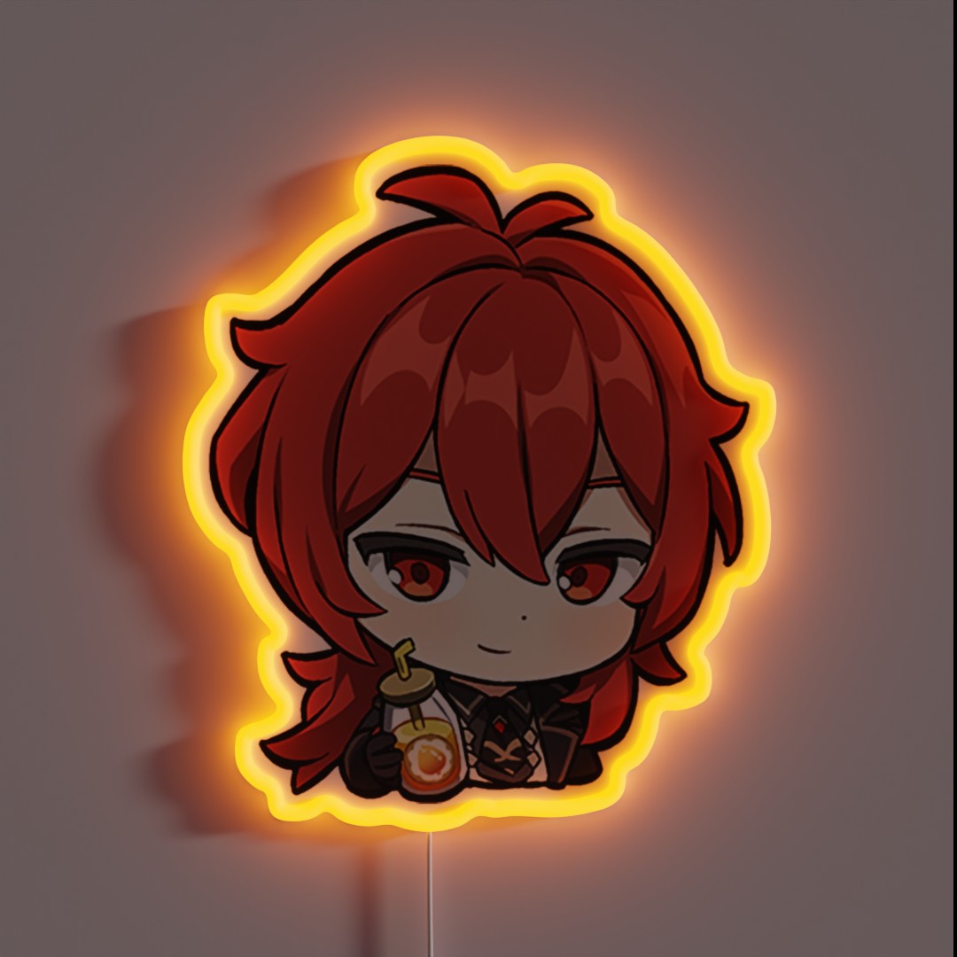 Chibi Diluc Genshin Impact RGB Neon Sign Chibi Diluc Genshin Impact RGB Neon Sign