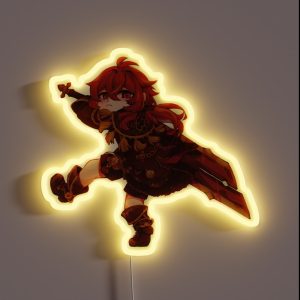 Chibi Diluc RGB Neon Sign Chibi Diluc RGB Neon Sign