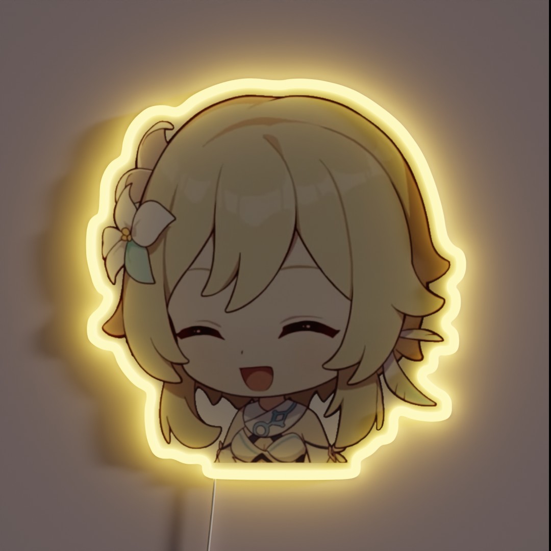 Chibi Lumine Genshin Impact RGB Neon Sign Chibi Lumine Genshin Impact RGB Neon Sign