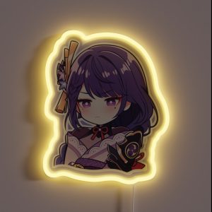 Chibi Raiden Shogun Genshin Impact RGB Neon Sign