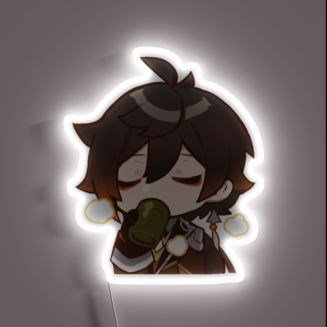 Chibi Zhongli Genshin Impact RGB Neon Sign Chibi Zhongli Genshin Impact RGB Neon Sign
