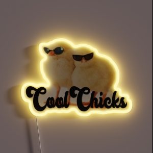 Chickadees With Sunglasses RGB Neon Sign Chickadees With Sunglasses RGB Neon Sign