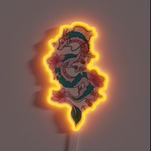 Chihiro Spirited Away Haku Dragon With Paper Birds RGB Neon Sign Chihiro Spirited Away Haku Dragon With Paper Birds RGB Neon Sign