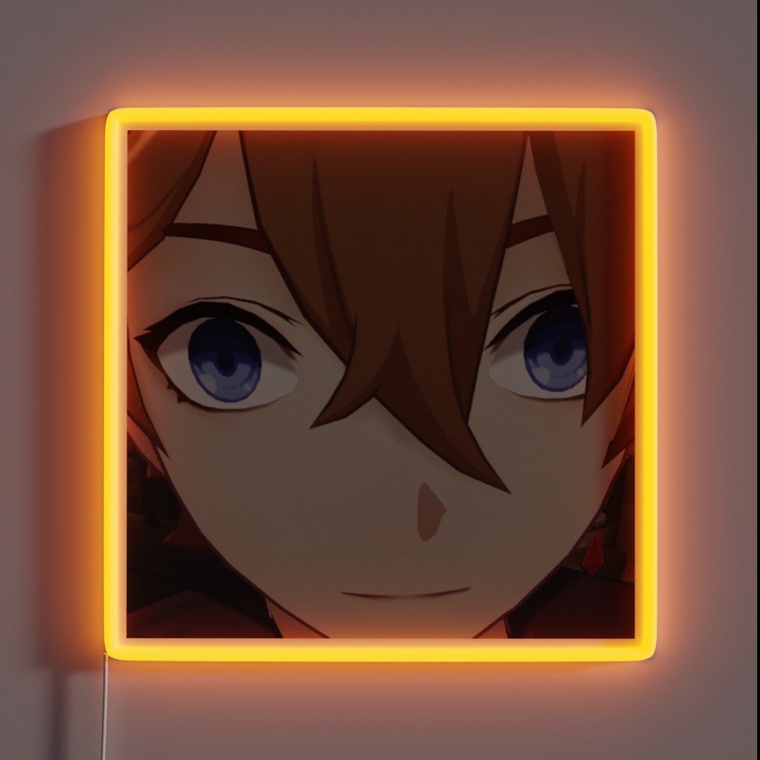 Childe Tartaglia Face Meme RGB Neon Sign Childe Tartaglia Face Meme RGB Neon Sign