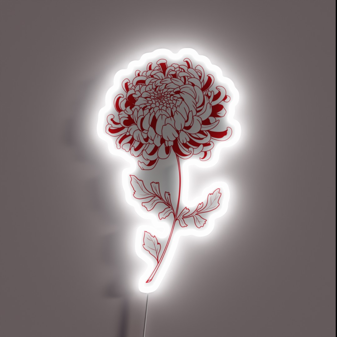 Chinese Chrysanthemum Tattoo Art RGB Neon Sign Chinese Chrysanthemum Tattoo Art RGB Neon Sign