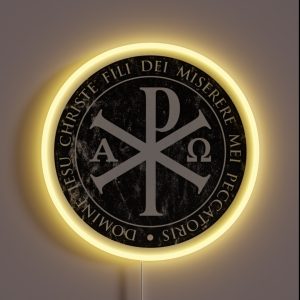 Chirho Chi Rho Christogram Jesus IESU CHRISTE Black Gifts For Catholics Christian Gifts Cross RGB Neon Sign