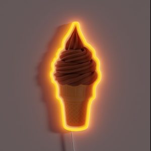 Chocolate Ice Cream Cone RGB Neon Sign