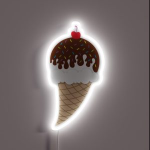 Chocolate Ice Cream Cone RGB Neon Sign