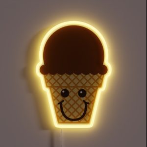 Chocolate Ice Cream Cone RGB Neon Sign