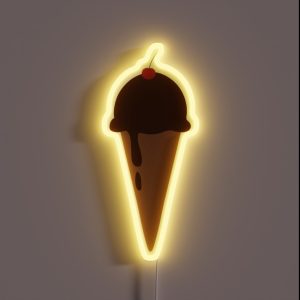 Chocolate Ice Cream Cone RGB Neon Sign