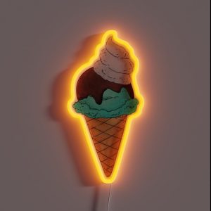Chocolate Mint Ice Cream Cone RGB Neon Sign Chocolate Mint Ice Cream Cone RGB Neon Sign